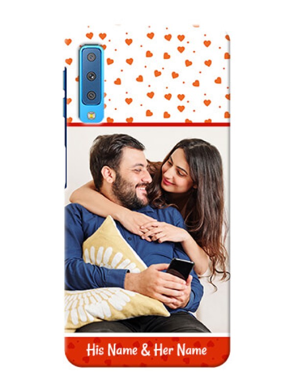 Custom Samsung Galaxy A7 (2018) Phone Back Covers: Orange Love Symbol Design