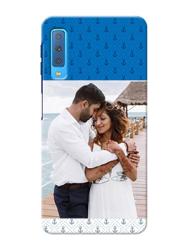 Custom Samsung Galaxy A7 (2018) Mobile Phone Covers: Blue Anchors Design