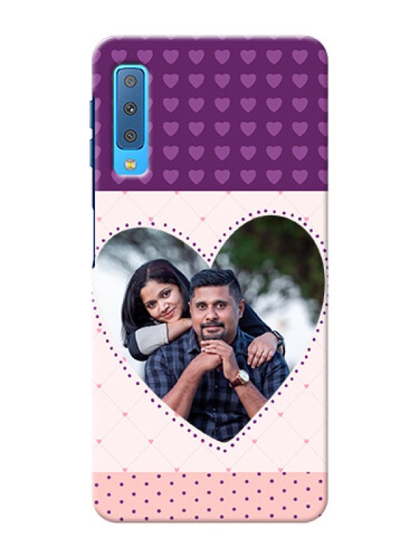 Custom Samsung Galaxy A7 (2018) Mobile Back Covers: Violet Love Dots Design
