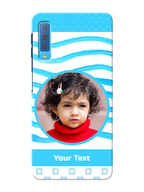 Custom Samsung Galaxy A7 (2018) phone back covers: Simple Blue Case Design