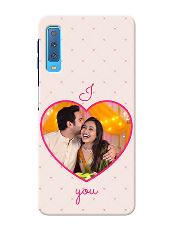 Custom Samsung Galaxy A7 (2018) Personalized Mobile Covers: Heart Shape Design
