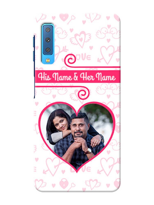 Custom Samsung Galaxy A7 (2018) Personalized Phone Cases: Heart Shape Love Design
