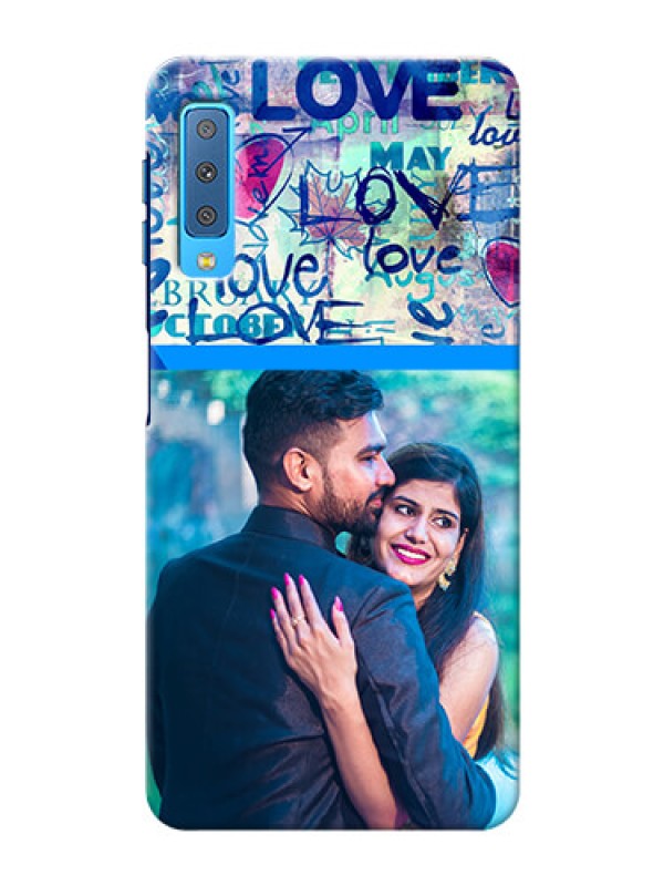Custom Samsung Galaxy A7 (2018) Mobile Covers Online: Colorful Love Design