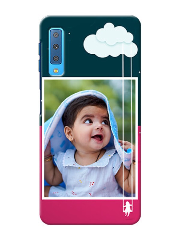 Custom Samsung Galaxy A7 (2018) custom phone covers: Cute Girl with Cloud Design