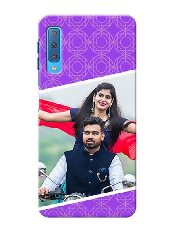 Custom Samsung Galaxy A7 (2018) mobile back covers online: violet Pattern Design