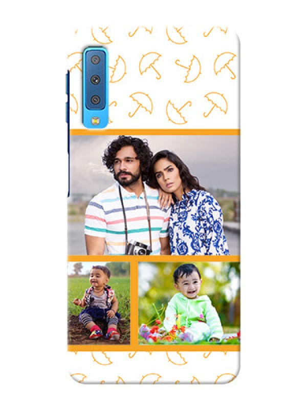 Custom Samsung Galaxy A7 (2018) Personalised Phone Cases: Yellow Pattern Design
