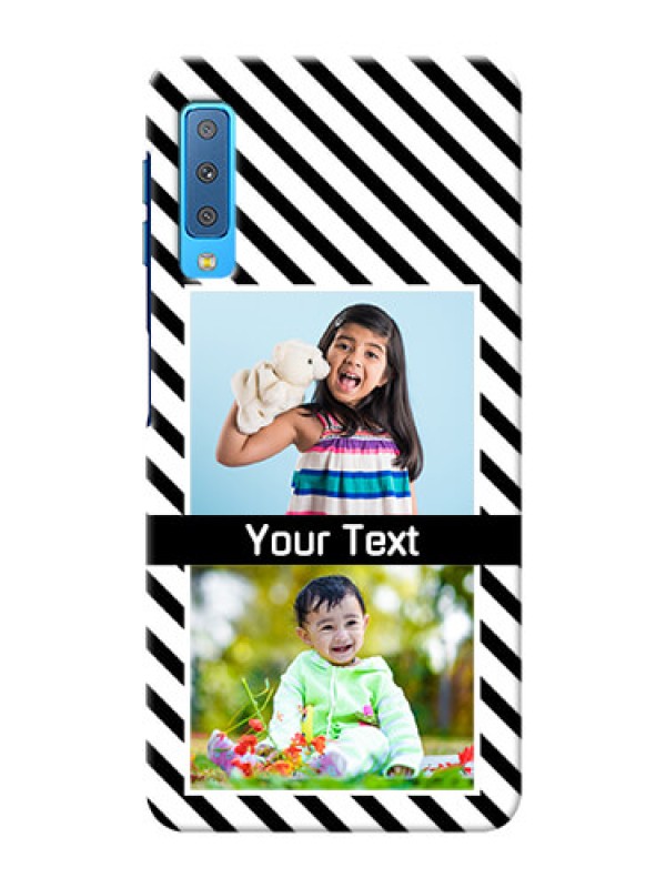 Custom Samsung Galaxy A7 (2018) Back Covers: Black And White Stripes Design