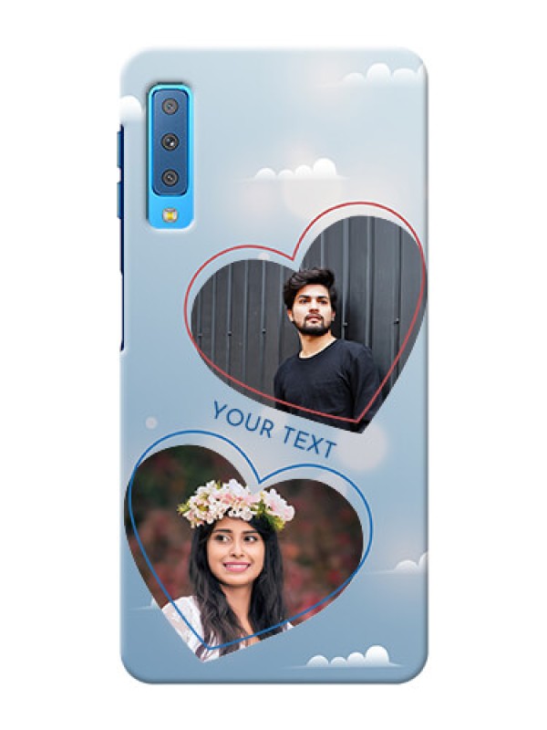 Custom Samsung Galaxy A7 (2018) Phone Cases: Blue Color Couple Design 