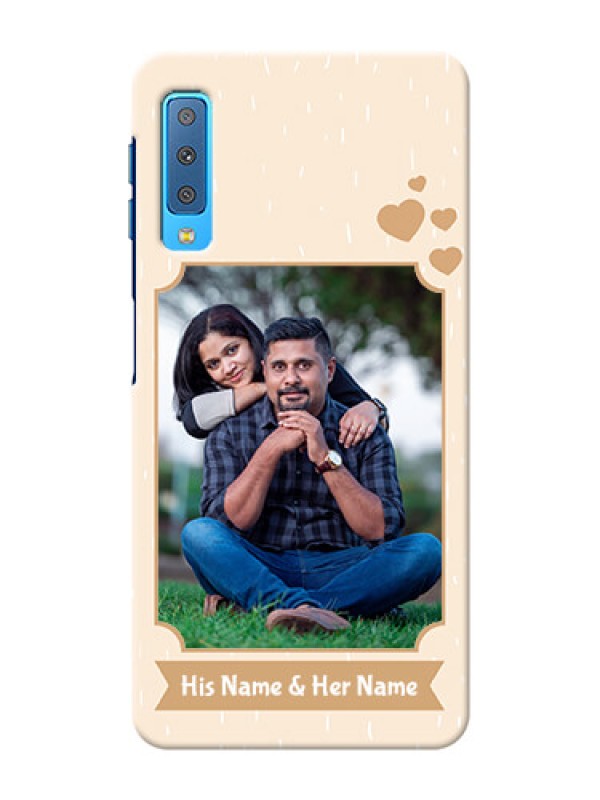 Custom Samsung Galaxy A7 (2018) mobile phone cases with confetti love design 