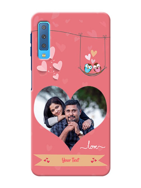 Custom Samsung Galaxy A7 (2018) custom phone covers: Peach Color Love Design 