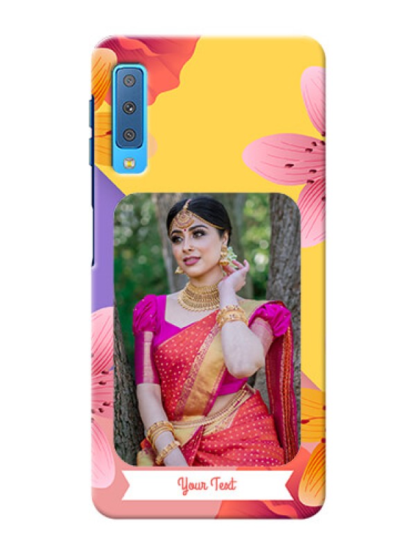 Custom Samsung Galaxy A7 (2018) Mobile Covers: 3 Image With Vintage Floral Design