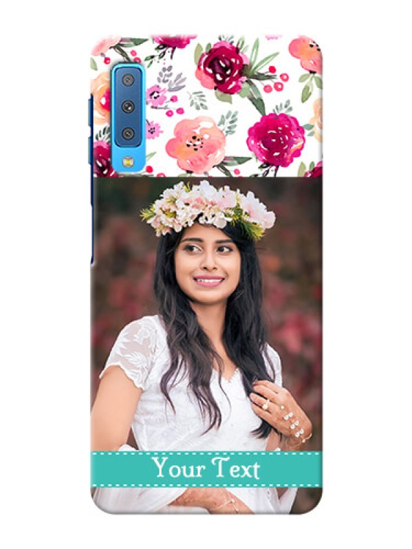 Custom Samsung Galaxy A7 (2018) Personalized Mobile Cases: Watercolor Floral Design