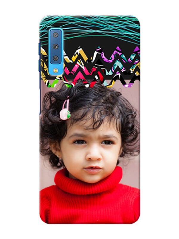 Custom Samsung Galaxy A7 (2018) personalized phone covers: Neon Abstract Design