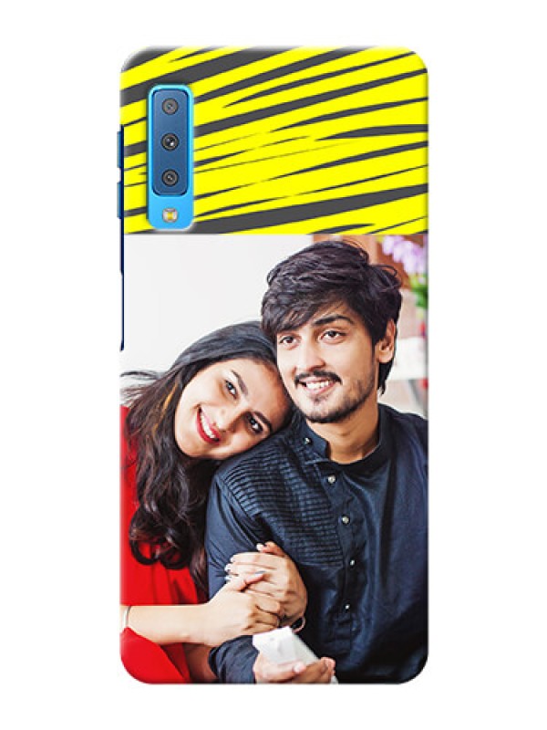 Custom Samsung Galaxy A7 (2018) Personalised mobile covers: Yellow Abstract Design