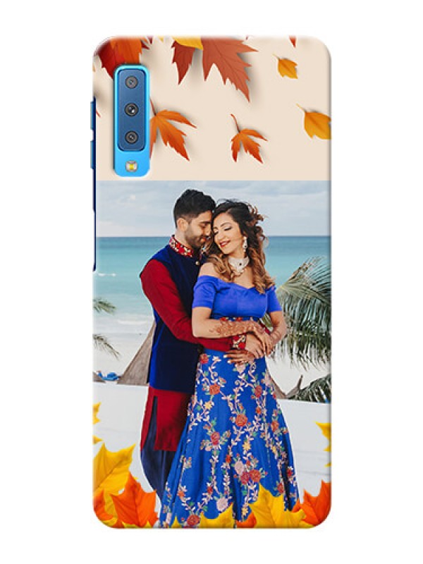 Custom Samsung Galaxy A7 (2018) Mobile Phone Cases: Autumn Maple Leaves Design