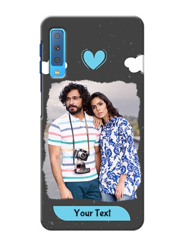 Custom Samsung Galaxy A7 (2018) Mobile Back Covers: splashes with love doodles Design