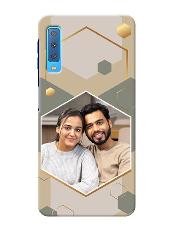 Custom Galaxy A7 2018 Phone Back Covers: Stylish Hexagon Pattern Design