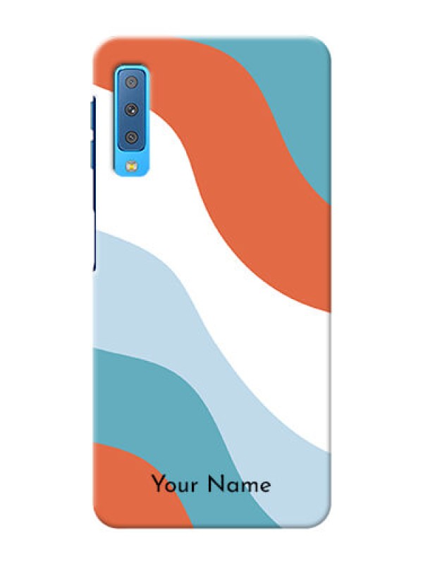 Custom Galaxy A7 2018 Mobile Back Covers: coloured Waves Design