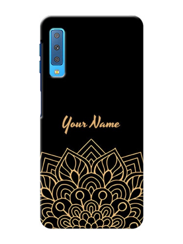 Custom Galaxy A7 2018 Back Covers: Golden mandala Design