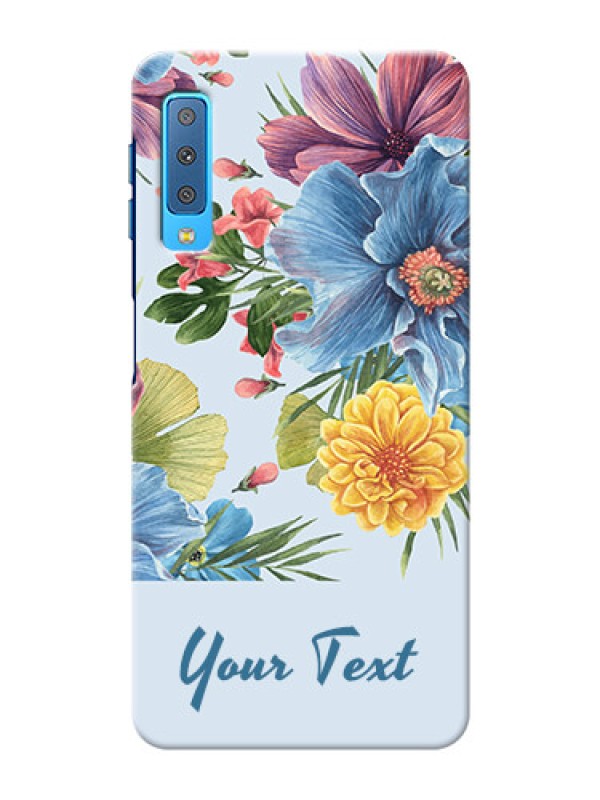 Custom Galaxy A7 2018 Custom Phone Cases: Stunning Watercolored Flowers Painting Design