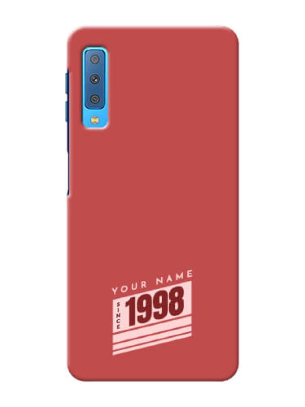 Custom Galaxy A7 2018 Phone Back Covers: Red custom year of birth Design