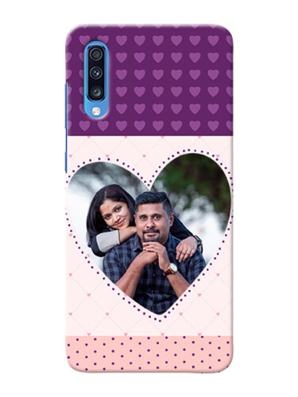 Custom Galaxy A70 Mobile Back Covers: Violet Love Dots Design