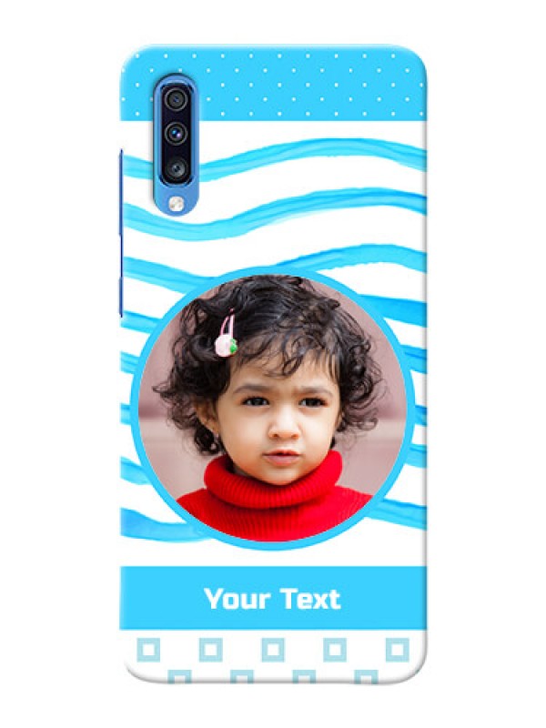 Custom Galaxy A70 phone back covers: Simple Blue Case Design