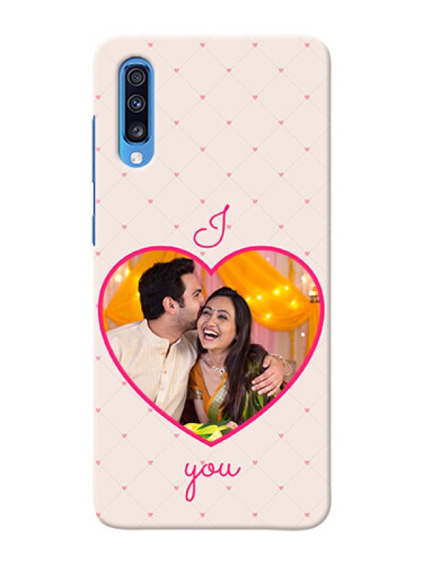 Custom Galaxy A70 Personalized Mobile Covers: Heart Shape Design