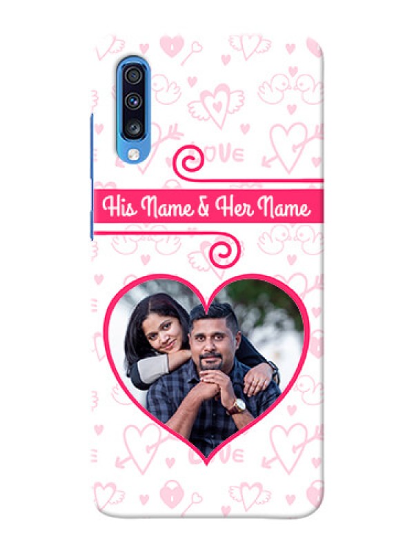 Custom Galaxy A70 Personalized Phone Cases: Heart Shape Love Design
