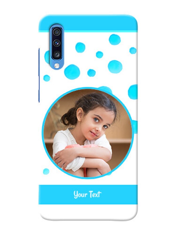 Custom Galaxy A70 Custom Phone Covers: Blue Bubbles Pattern Design