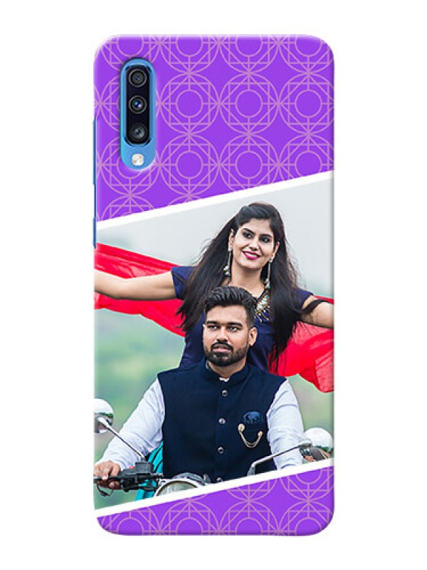 Custom Galaxy A70 mobile back covers online: violet Pattern Design