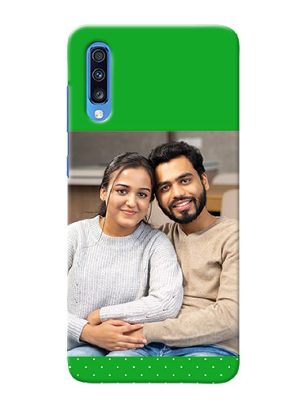 Custom Galaxy A70 Personalised mobile covers: Green Pattern Design