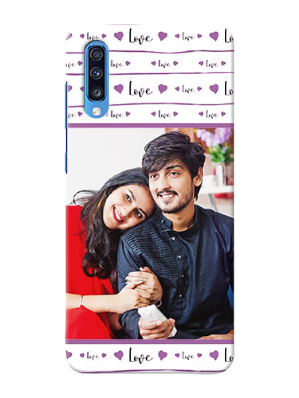Custom Galaxy A70 Mobile Back Covers: Couples Heart Design
