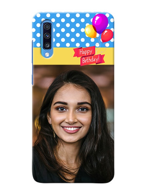 Custom Galaxy A70 custom mobile back covers: Happy Birthday Design