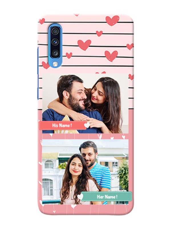 Custom Galaxy A70 custom mobile covers: Photo with Heart Design