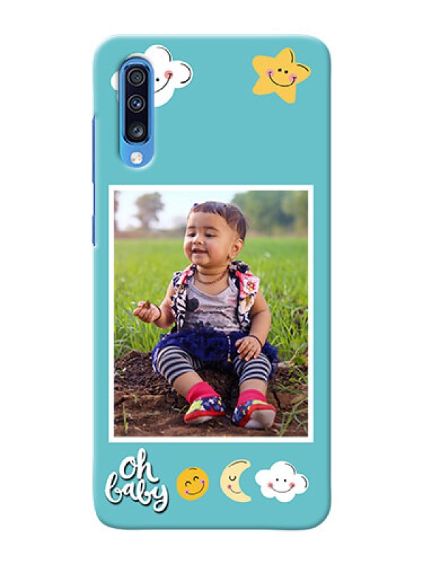 Custom Galaxy A70 Personalised Phone Cases: Smiley Kids Stars Design