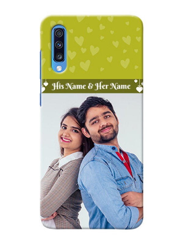 Custom Galaxy A70 custom mobile covers: You & Me Heart Design