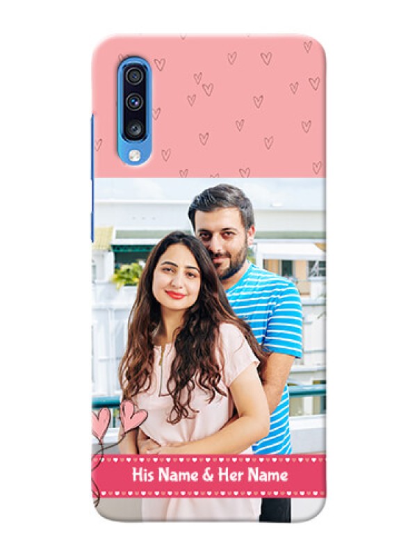 Custom Galaxy A70 phone back covers: Love Design Peach Color