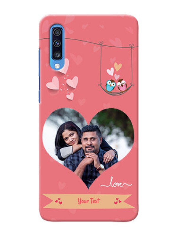 Custom Galaxy A70 custom phone covers: Peach Color Love Design 