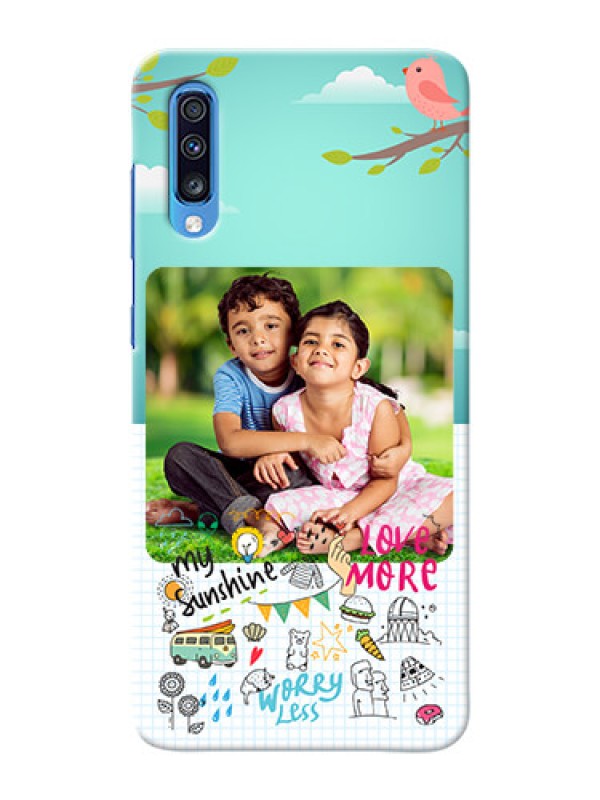 Custom Galaxy A70 phone cases online: Doodle love Design