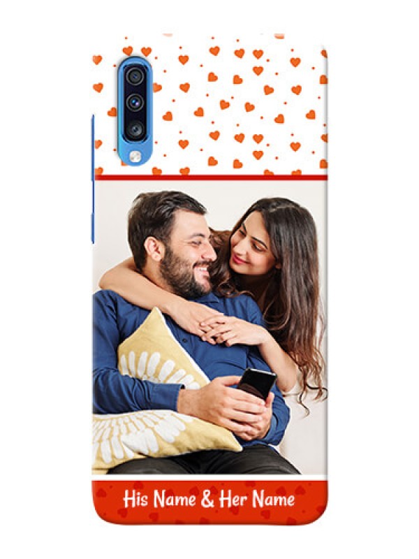 Custom Galaxy A70s Phone Back Covers: Orange Love Symbol Design