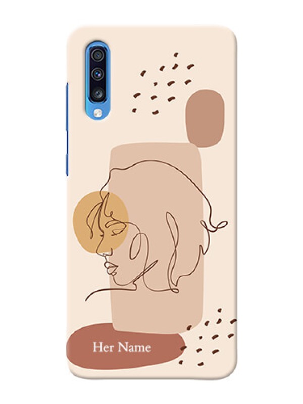 Custom Galaxy A70S Custom Phone Covers: Calm Woman line art Design
