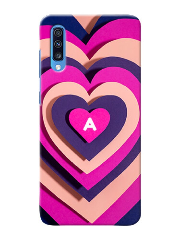 Custom Galaxy A70S Custom Mobile Case with Cute Heart Pattern Design