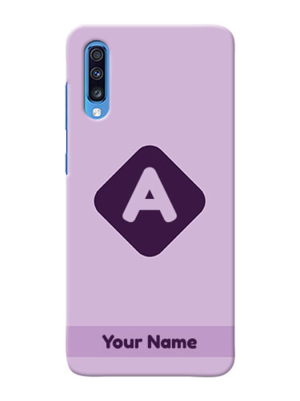 Custom Galaxy A70S Custom Mobile Case with Custom Letter in curved badge  Design