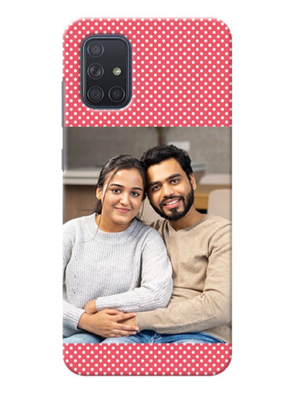 Custom Galaxy A71 Custom Mobile Case with White Dotted Design