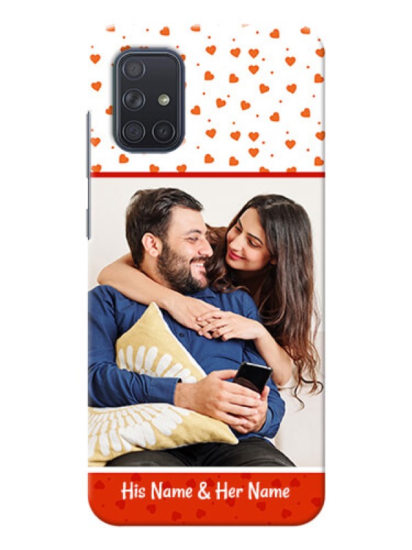 Custom Galaxy A71 Phone Back Covers: Orange Love Symbol Design