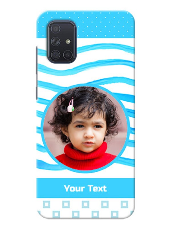 Custom Galaxy A71 phone back covers: Simple Blue Case Design