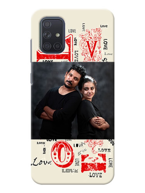 Custom Galaxy A71 mobile cases online: Trendy Love Design Case
