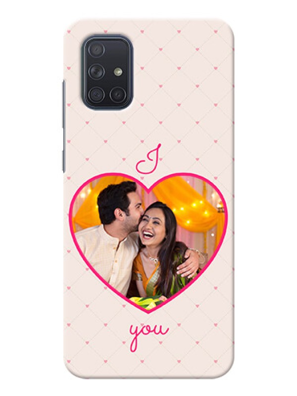 Custom Galaxy A71 Personalized Mobile Covers: Heart Shape Design