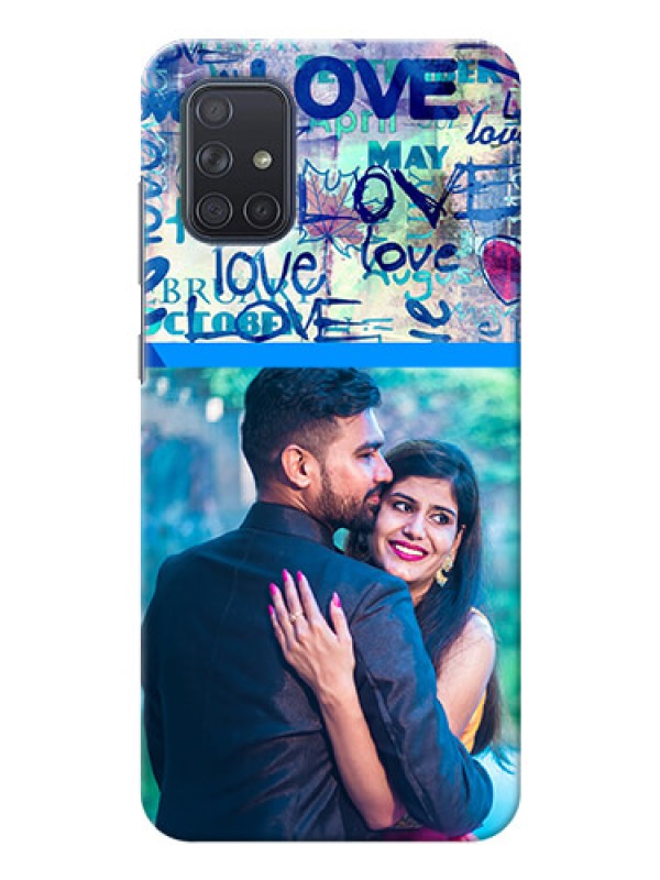 Custom Galaxy A71 Mobile Covers Online: Colorful Love Design